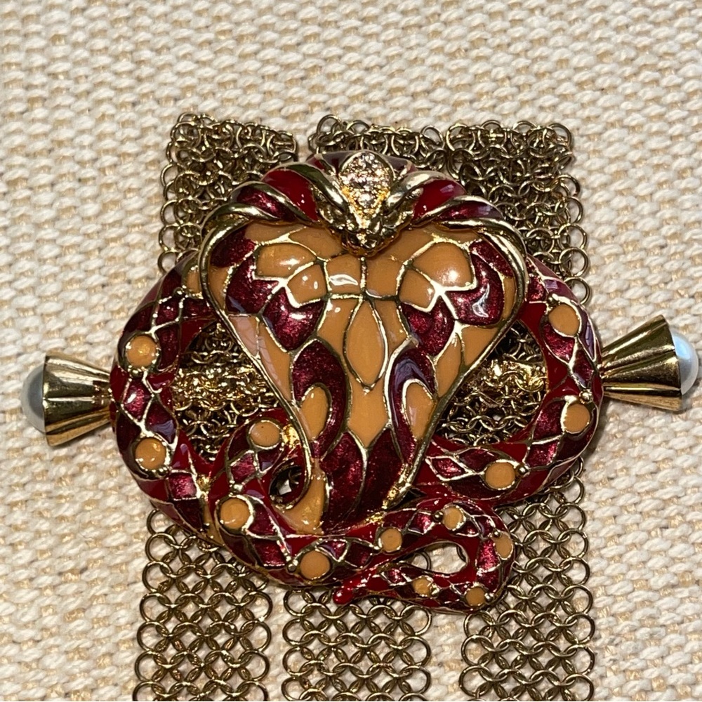 Just Cavalli brooch, gold plated.
